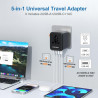 Adaptateur Prise Universelle,Adaptateur Universel de Voyage avec 2 USB C et 2 USB A et 1 Prise Secteur Universelle,Adaptateur de