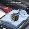 Adaptateur Prise Universelle,Adaptateur Universel de Voyage avec 2 USB C et 2 USB A et 1 Prise Secteur Universelle,Adaptateur de