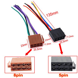 JZK Lot de 2 connecteurs ISO pour câbles audio voiture, adaptateur ISO pour faisceau câbles autoradio compatible pour VW, pour F