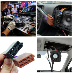 JZK Lot de 2 connecteurs ISO pour câbles audio voiture, adaptateur ISO pour faisceau câbles autoradio compatible pour VW, pour F