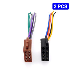 JZK Lot de 2 connecteurs ISO pour câbles audio voiture, adaptateur ISO pour faisceau câbles autoradio compatible pour VW, pour F