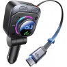 Lencent transmetteur fm bleutooth 5.4 72 w pour voiture, adaptateur bleutooth pour voiture avec câble de charge extensible, allu