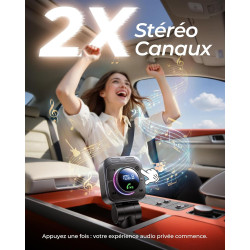 Lencent transmetteur fm bleutooth 5.4 72 w pour voiture, adaptateur bleutooth pour voiture avec câble de charge extensible, allu