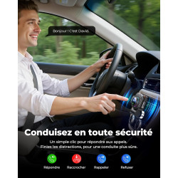 Lencent transmetteur fm bleutooth 5.4 72 w pour voiture, adaptateur bleutooth pour voiture avec câble de charge extensible, allu