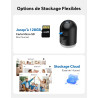WOLFANG Camera Interieur 2K WiFi, Caméra Intérieure 360° PTZ avec Suivi Automatique, Vision Nocturne & Audio Bidirectionnel, Bab