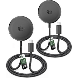 Galvanox Qi2.2 Lot de 2 chargeurs magnétiques sans fil certifiés 25 W pour Samsung [charge rapide] [corps en aluminium] pour Gal