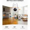 Lot de 2 2K Camera Surveillance WiFi Interieur, 360° PTZ, 5G/2,4G WiFi, Suivi Auto, Mode Privé, Vision Nocturne, Audio Bidirecti