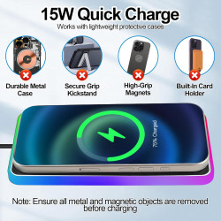 Chargeur Induction Voiture 15W, Chargeur sans Fil Voiture Rapide Antidérapant, Tapis Chargement Wireless Auto Ultra Fin Compatib