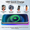 Chargeur Induction Voiture 15W, Chargeur sans Fil Voiture Rapide Antidérapant, Tapis Chargement Wireless Auto Ultra Fin Compatib