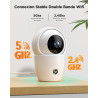 3K 5 MP Caméra WiFi Interne, 2,4/5 GHz Caméra de Surveillance intérieure 360 caméras avec Suivi Automatique, Vision Nocturne, dé