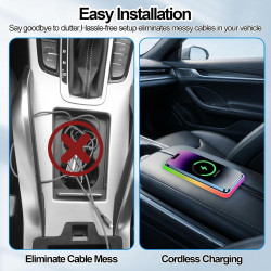 Chargeur Induction Voiture 15W, Chargeur sans Fil Voiture Rapide Antidérapant, Tapis Chargement Wireless Auto Ultra Fin Compatib