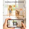 3K 5 MP Caméra WiFi Interne, 2,4/5 GHz Caméra de Surveillance intérieure 360 caméras avec Suivi Automatique, Vision Nocturne, dé