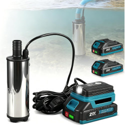 Pompe à eau sans fil, pompe à baril, pompe à eau avec batterie, pompe à eau 18 V, 80-150 l/min, 60 W, pour pompes de nettoyage, 