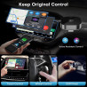 Adaptateur de voiture sans fil USB‑C CarPlay et Android - Dongle filaire vers câble - Plug & Play - Compatible avec iPhone et sm