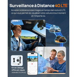70mai Dashcam Voiture Avant et Arrière A810 Lite , 4K Dash Cam Compatible 4G LTE WiFi 6 5GHz, Vision Nocturne HDR, Mode Stationn