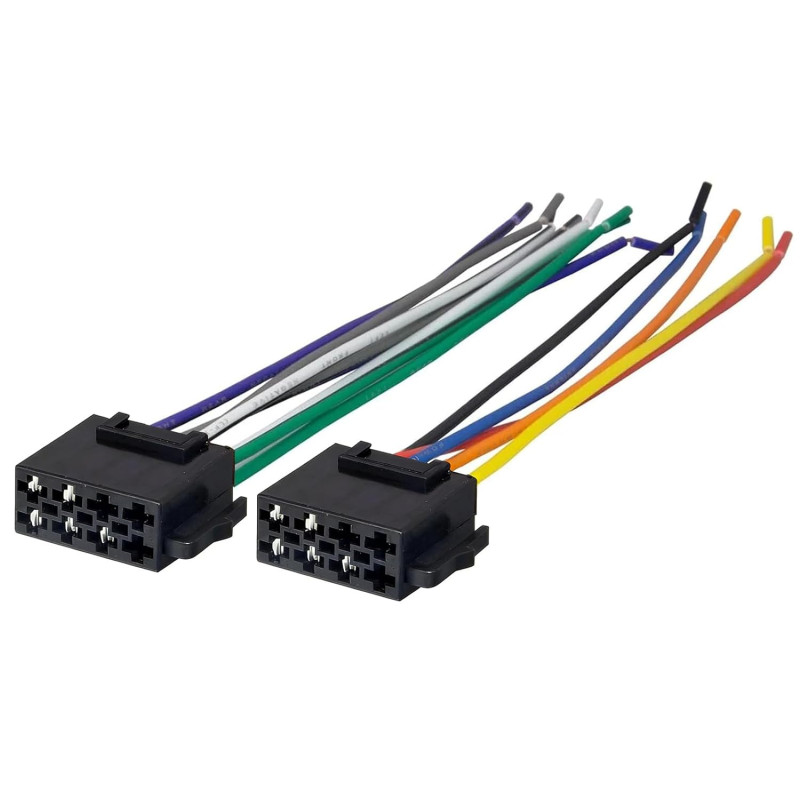 2 Pièces Adaptateur Faisceau ISO Universel, Connecteur ISO Autoradio, Connecteur Prise DIN 8PIN + 5PIN vers ISO, Câble Précâblé 