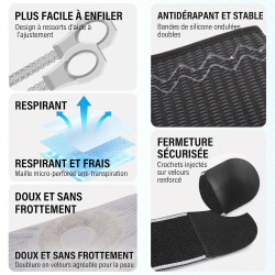flexi pro genouillère, genouillère travail compression 360 sans sangle, chantier stabilisation gel ressort, protection genou bat