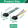 2 Pièces Adaptateur Faisceau ISO Universel, Connecteur ISO Autoradio, Connecteur Prise DIN 8PIN + 5PIN vers ISO, Câble Précâblé 