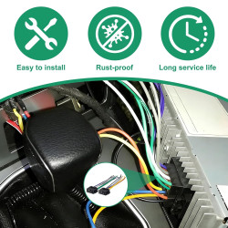2 Pièces Adaptateur Faisceau ISO Universel, Connecteur ISO Autoradio, Connecteur Prise DIN 8PIN + 5PIN vers ISO, Câble Précâblé 
