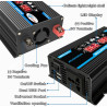 Convertisseur Onduleur 4000W,Transformateur DC 12V vers AC 200V,avec 2 Prises USB UE Et Affichage LED Onduleur Puissance,pour Ca