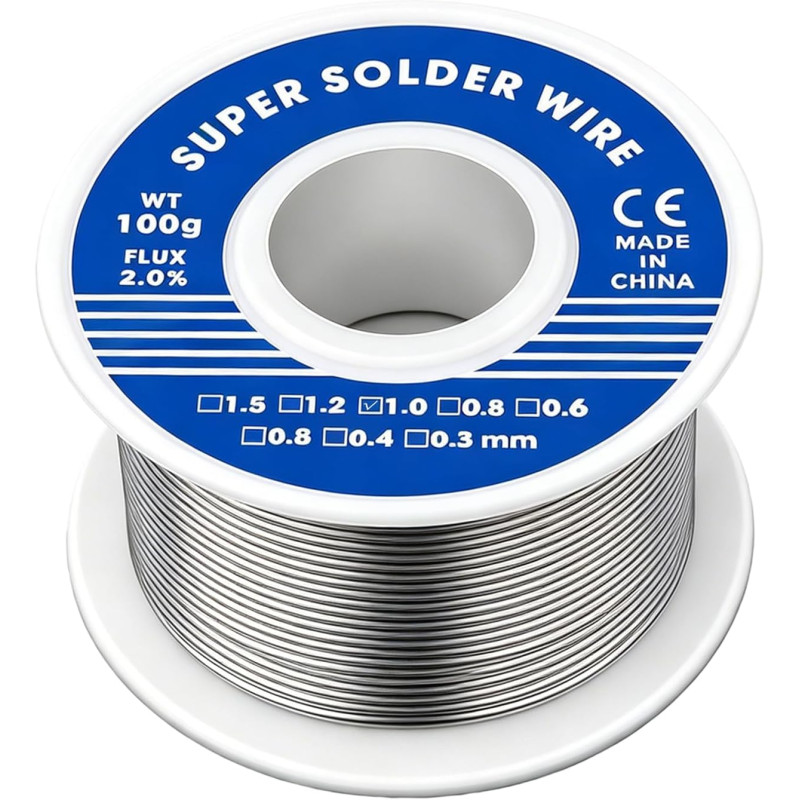 1mm Fil de Soudure 100g Fil Étain à Souder avec Noyau de Colophane Etain a Souder Electronique Bobine d'étain à Souder Avec Flux