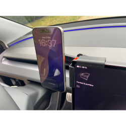 JAYM Support Téléphone Compatible avec Tesla Model 3/Y/X – Support Universel pour iPhone, Samsung, Android – sans Adhésif, Anti-