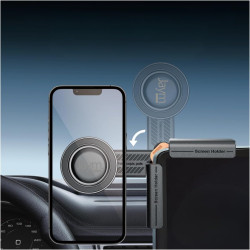 JAYM Support Téléphone Compatible avec Tesla Model 3/Y/X – Support Universel pour iPhone, Samsung, Android – sans Adhésif, Anti-