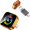 Adaptateur carplay sans fil avec câble carplay (usb vers c), mini adaptateur carplay en métal pour iphone avec ios 10+ et androi