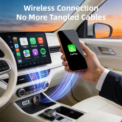 Adaptateur carplay sans fil avec câble carplay (usb vers c), mini adaptateur carplay en métal pour iphone avec ios 10+ et androi