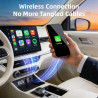 Adaptateur carplay sans fil avec câble carplay (usb vers c), mini adaptateur carplay en métal pour iphone avec ios 10+ et androi
