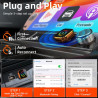 Adaptateur carplay sans fil avec câble carplay (usb vers c), mini adaptateur carplay en métal pour iphone avec ios 10+ et androi