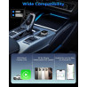 Adaptateur CarPlay sans fil avec câble CarPlay (USB vers C), mini adaptateur CarPlay en métal pour iPhone avec iOS 10+ et Androi