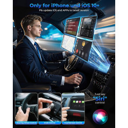 Adaptateur CarPlay sans fil avec câble CarPlay (USB vers C), mini adaptateur CarPlay en métal pour iPhone avec iOS 10+ et Androi