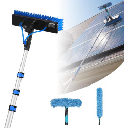 VEVOR Kit Nettoyage pour Panneaux Solaires 6 m Brosse Télescopique Nettoyage à Passage Eau Perche Alliage Alu pour Panneaux Sola