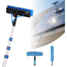 VEVOR Kit Nettoyage pour Panneaux Solaires 6 m Brosse Télescopique Nettoyage à Passage Eau Perche Alliage Alu pour Panneaux Sola