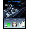 Adaptateur CarPlay sans fil avec CarPlay filaire (USB vers C), mini adaptateur CarPlay au design métallique pour iPhone avec iOS