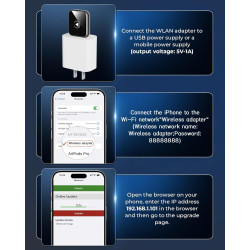 Adaptateur CarPlay sans fil avec CarPlay filaire (USB vers C), mini adaptateur CarPlay au design métallique pour iPhone avec iOS