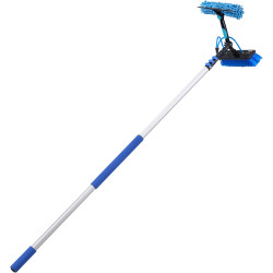 VEVOR Kit Nettoyage pour Panneaux Solaires 6 m Brosse Télescopique Nettoyage à Passage Eau Perche Alliage Alu pour Panneaux Sola
