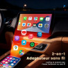 2026 mini adaptateur carplay sans fil 2 en 1 pour apple carplay/android auto avec usb-c/usb-a, plug & play, bleutooth/wifi, conn