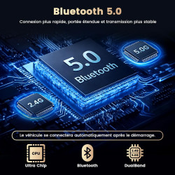 2026 mini adaptateur carplay sans fil 2 en 1 pour apple carplay/android auto avec usb-c/usb-a, plug & play, bleutooth/wifi, conn
