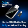 2026 mini adaptateur carplay sans fil 2 en 1 pour apple carplay/android auto avec usb-c/usb-a, plug & play, bleutooth/wifi, conn