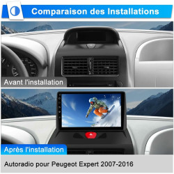 Awesafe autoradio android 15 pour peugeot expert 2/citroën jumpy/fiat scudo/toyota proace (2007-2016), 9" écran tactile 2go+64go