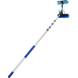 VEVOR Kit Nettoyage pour Panneaux Solaires 7,8 m Brosse Télescopique Nettoyage Passage Eau Perche Alliage Alu pour Panneaux Sola