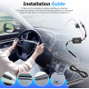 Antenne Voiture avec Amplificateur de Signal, Adaptateur Antenne Autoradio FM, Amplificateur Audio Voiture 12V/24V pour Poste Ra