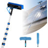VEVOR Kit Nettoyage pour Panneaux Solaires 12 m Brosse Télescopique Nettoyage à Passage Eau Perche Alliage Alu pour Panneaux Sol
