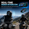 Intercom moto, casque moto bleutooth, écouteurs casque moto, casque de moto bleutooth, écouteurs moto avec assistant vocal, bleu