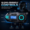 Intercom moto, casque moto bleutooth, écouteurs casque moto, casque de moto bleutooth, écouteurs moto avec assistant vocal, bleu