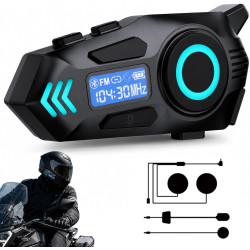 Intercom moto, casque moto bleutooth, écouteurs casque moto, casque de moto bleutooth, écouteurs moto avec assistant vocal, bleu
