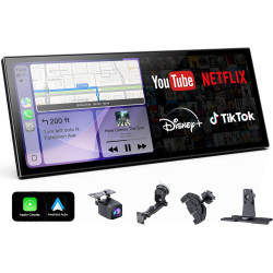 Écran CarPlay sans Fil 11,26" compatible avec Apple CarPlay & Android Auto,Autoradio avec Netflix,Prime Video,Disney+ Intégrés,C