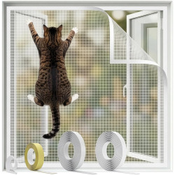 Bksai moustiquaire anti-chute pour chat – renforcée anti-griffes 320g/m², protection fenêtre sécurisée sans perçage, filet auto-